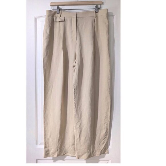 NEW COS | Relaxed Linen-Blend Wide-Leg Trousers in Beige - Picture 4 of 14